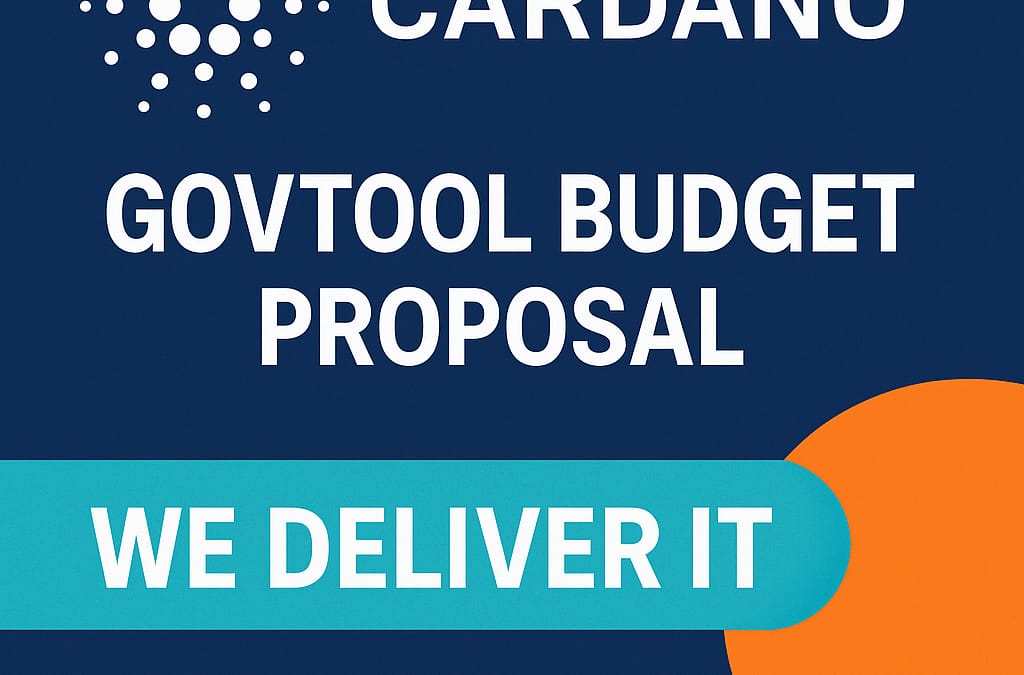 Cardano GovTool Budget Proposal: We Deliver IT Continues Building for the Community